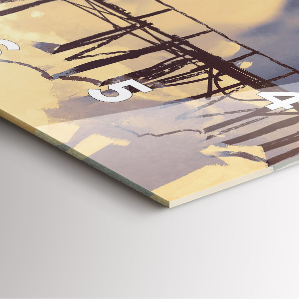 Square wall clock Man on the old bridge