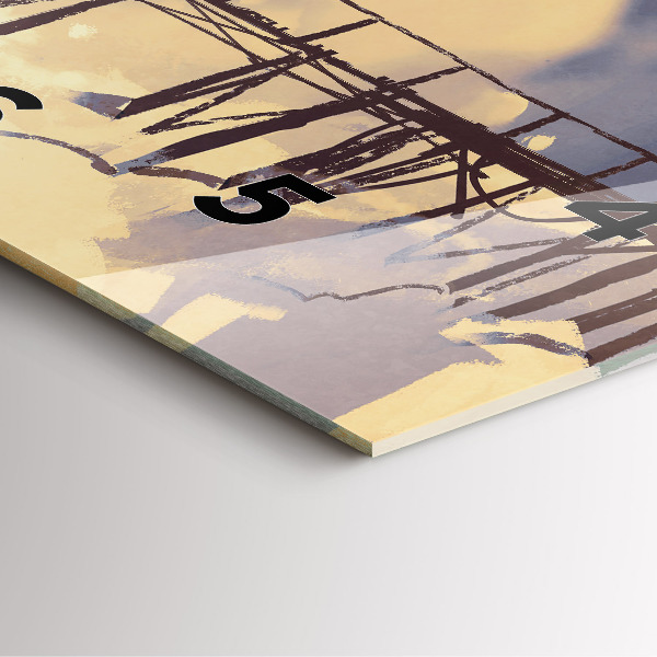 Square wall clock Man on the old bridge