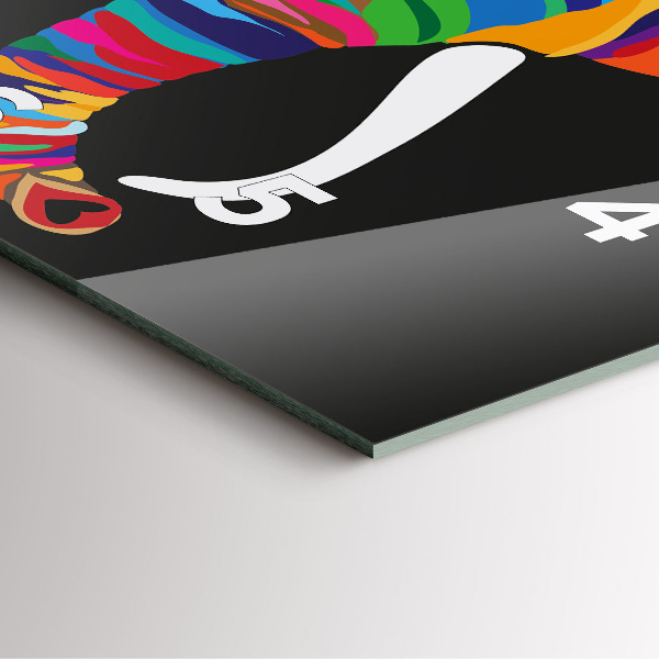 Square wall clock Colorful elephant