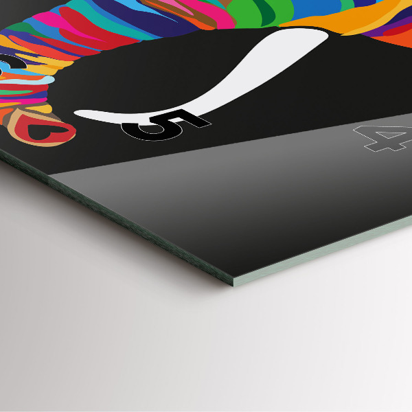 Square wall clock Colorful elephant