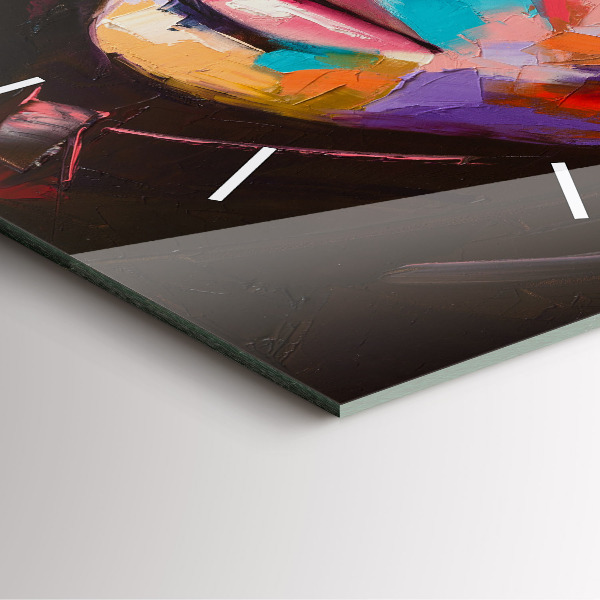 Square wall clock Portrait of a woman