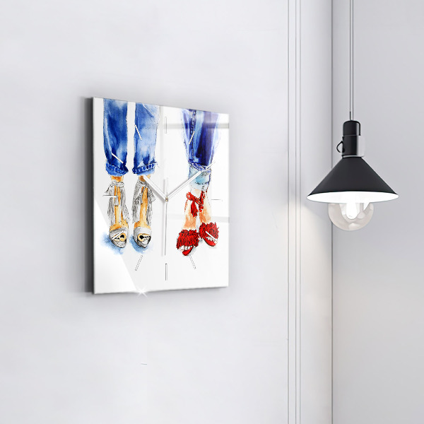 Square wall clock Women's High Heels