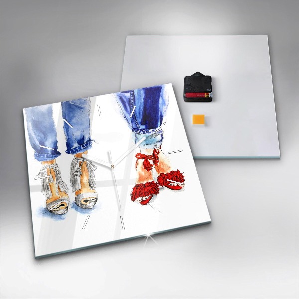 Square wall clock Women's High Heels