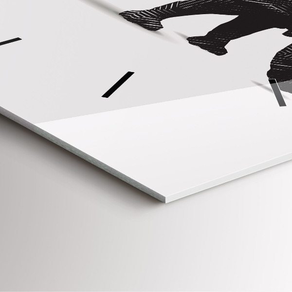 Square wall clock Rhinoceros line art