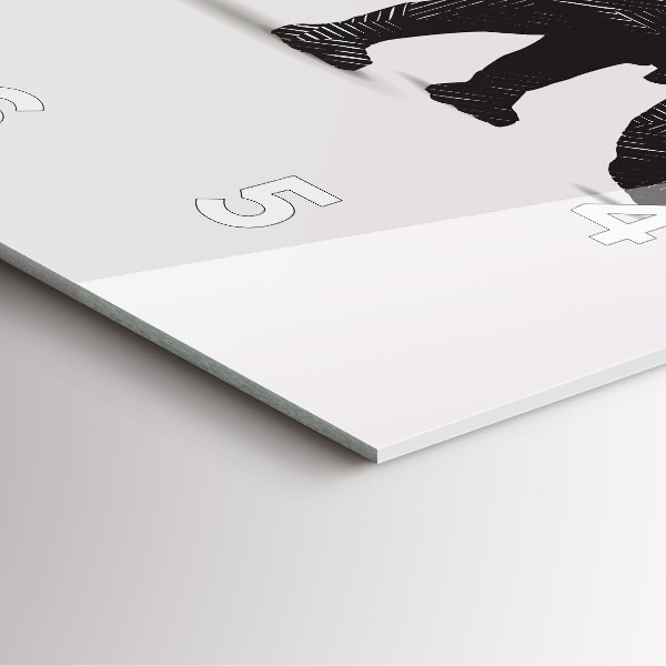 Square wall clock Rhinoceros line art