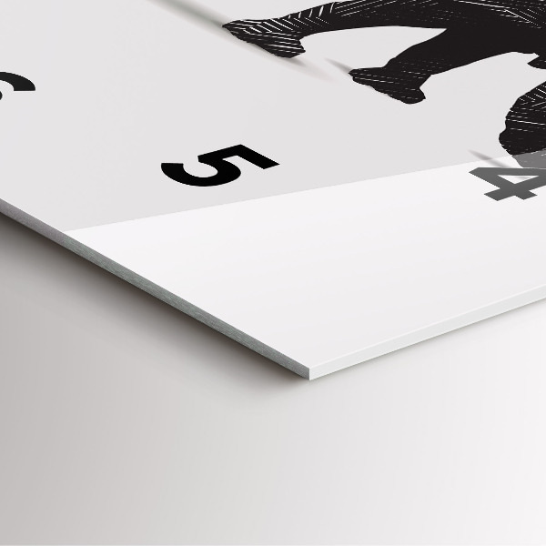 Square wall clock Rhinoceros line art