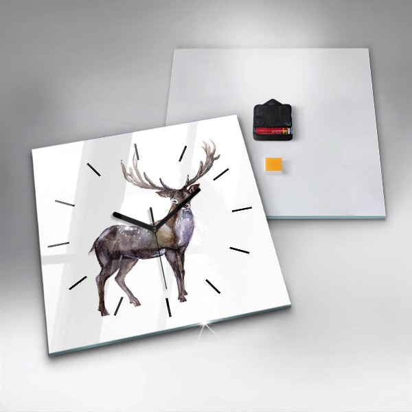 Square wall clock Deer king of the wilderness