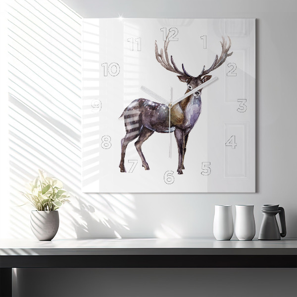 Square wall clock Deer king of the wilderness