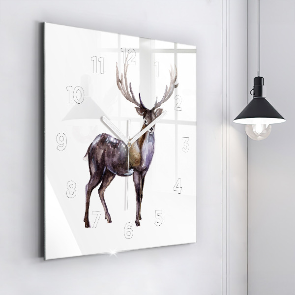 Square wall clock Deer king of the wilderness