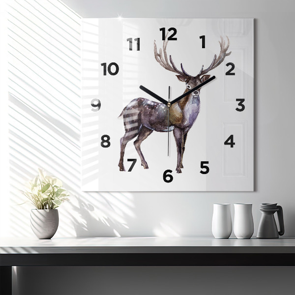 Square wall clock Deer king of the wilderness