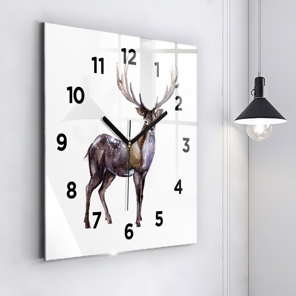 Square wall clock Deer king of the wilderness