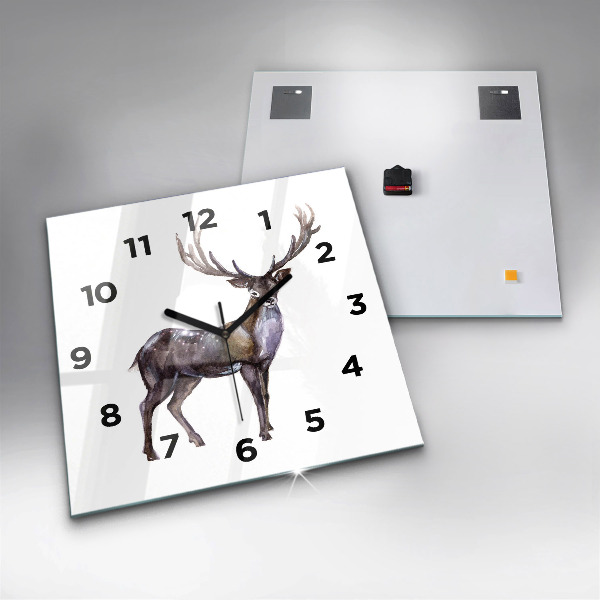 Square wall clock Deer king of the wilderness
