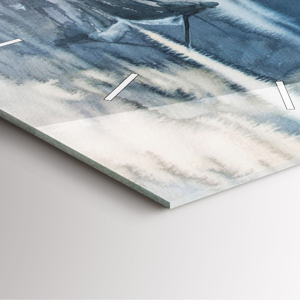 Square wall clock Fisherman on the lake