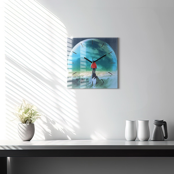 Square wall clock Man in the moon