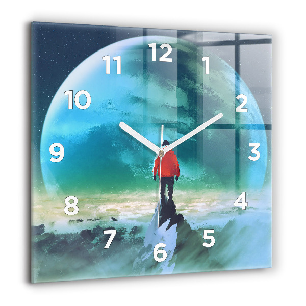 Square wall clock Man in the moon