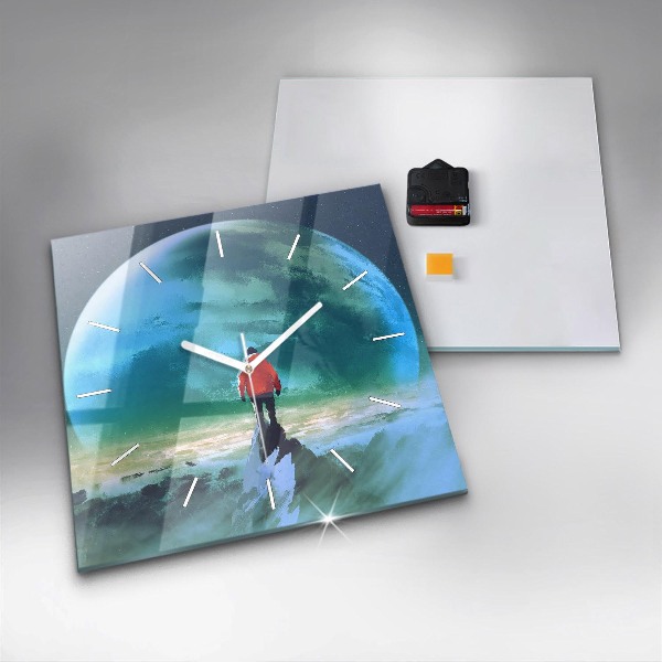 Square wall clock Man in the moon