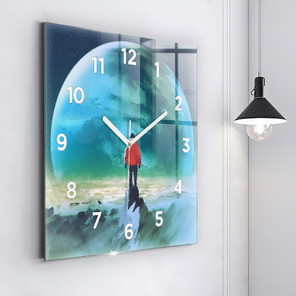 Square wall clock Man in the moon