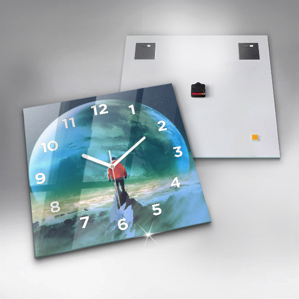 Square wall clock Man in the moon