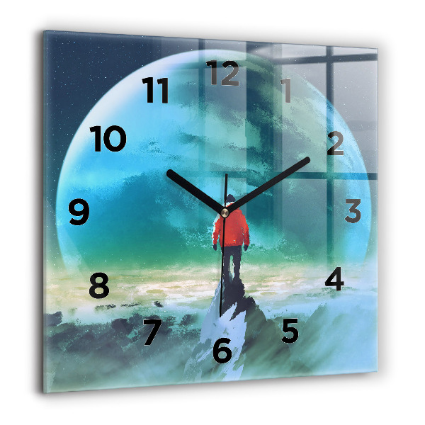 Square wall clock Man in the moon