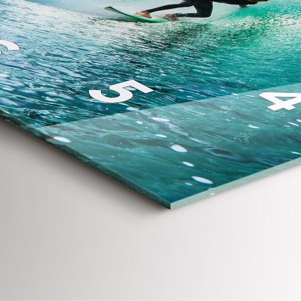 Square wall clock Surfing in Hawaii