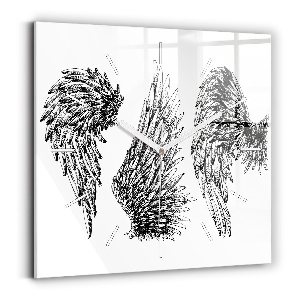 Square wall clock Angel wings