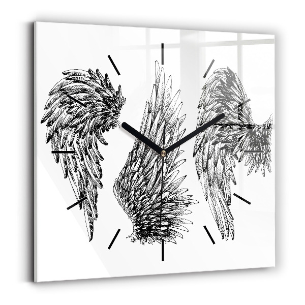 Square wall clock Angel wings