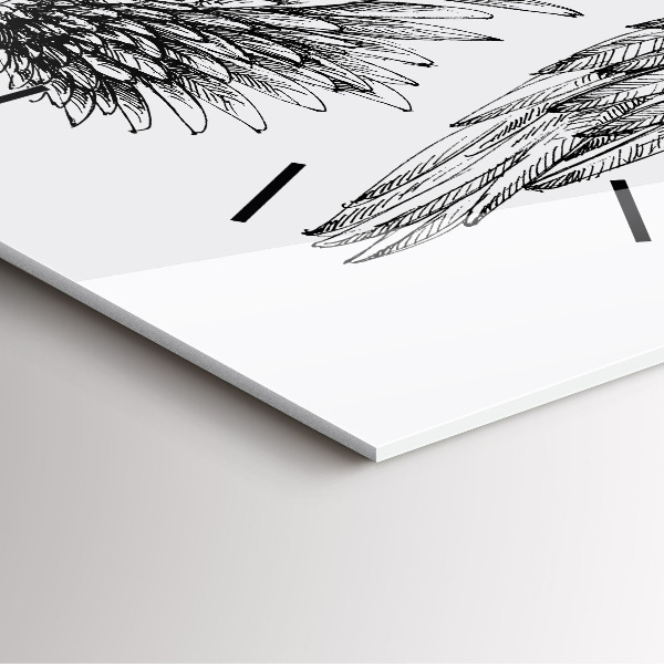 Square wall clock Angel wings