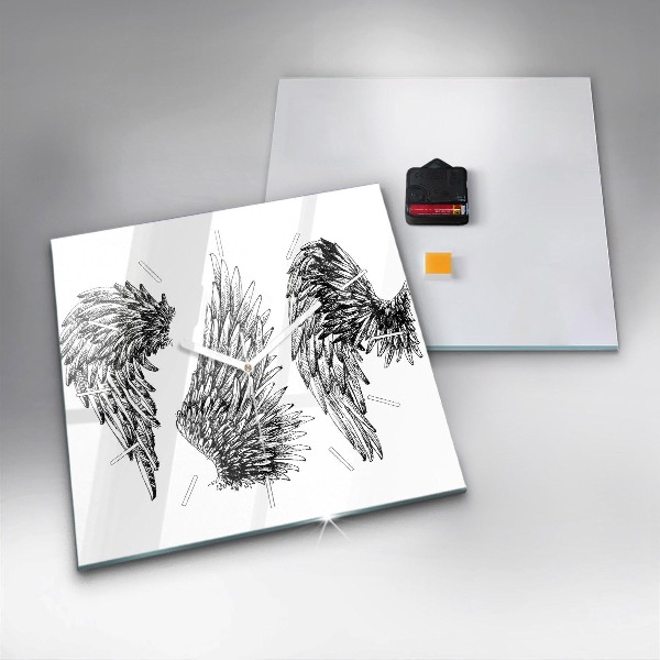 Square wall clock Angel wings