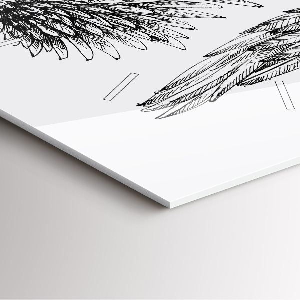 Square wall clock Angel wings