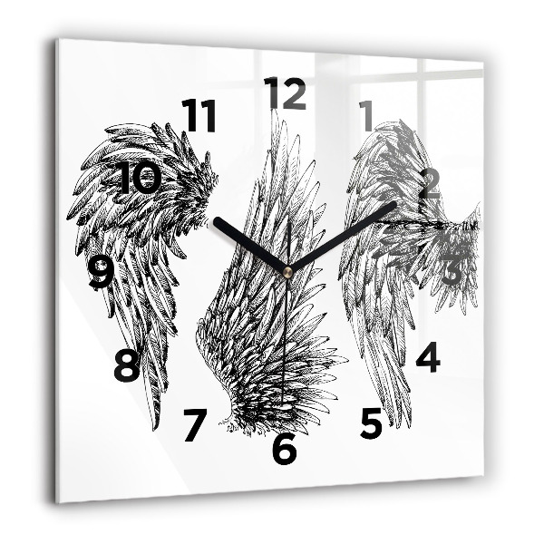 Square wall clock Angel wings