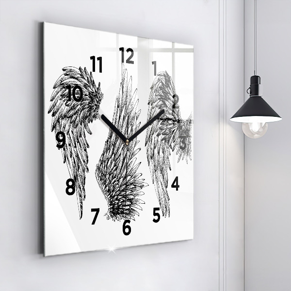 Square wall clock Angel wings