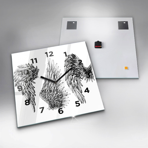 Square wall clock Angel wings