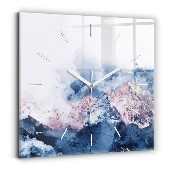 Square wall clock Abstract mountain ranges