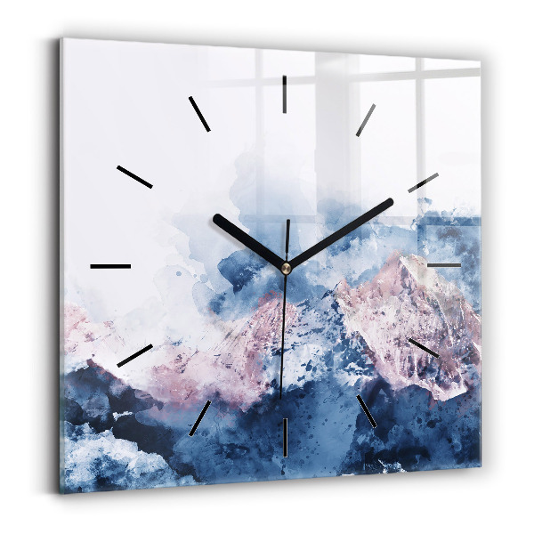 Square wall clock Abstract mountain ranges