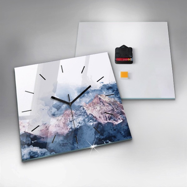 Square wall clock Abstract mountain ranges