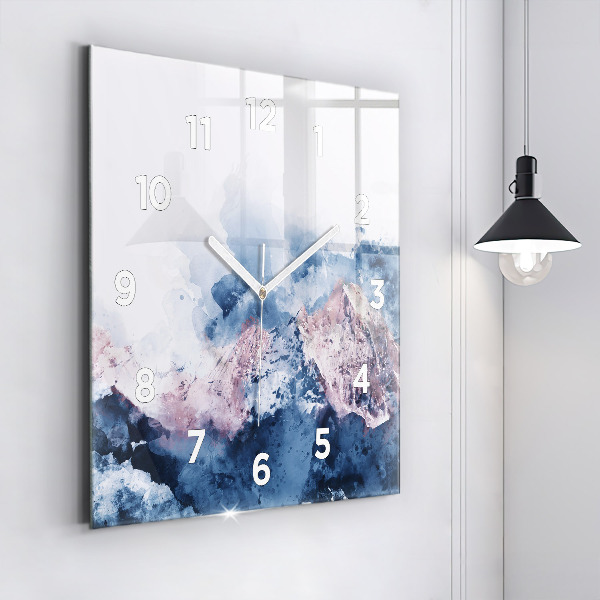Square wall clock Abstract mountain ranges