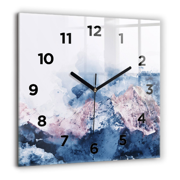 Square wall clock Abstract mountain ranges
