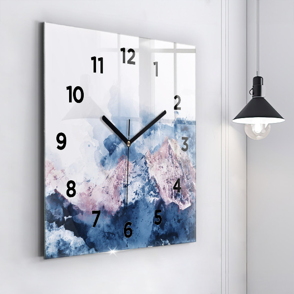 Square wall clock Abstract mountain ranges