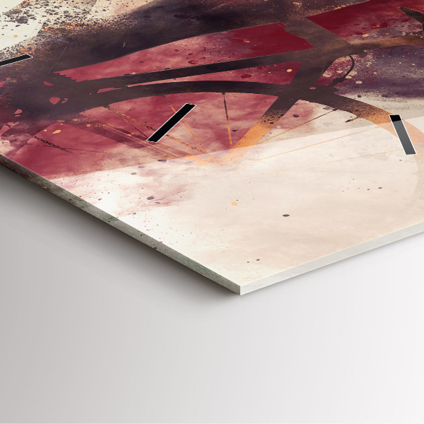 Square wall clock Woman and bike