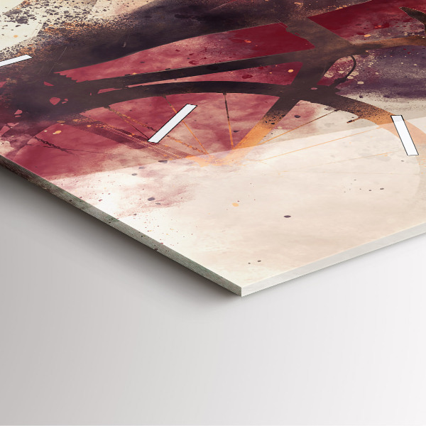 Square wall clock Woman and bike