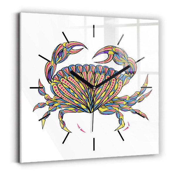 Square wall clock Ethnic crab