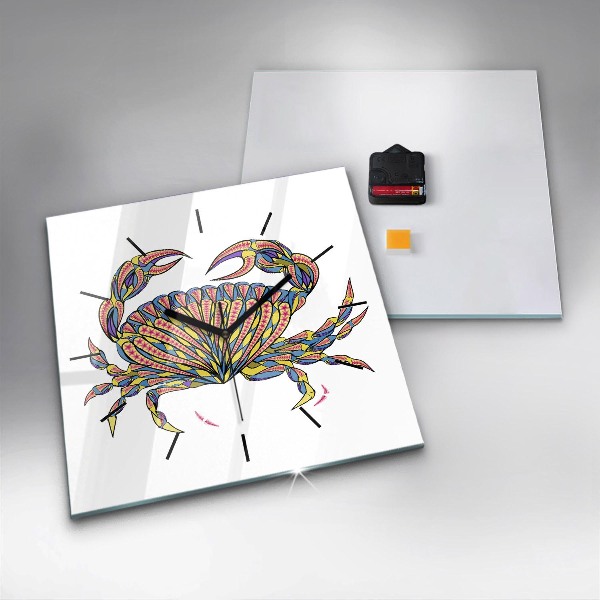 Square wall clock Ethnic crab
