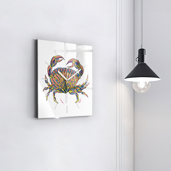 Square wall clock Ethnic crab