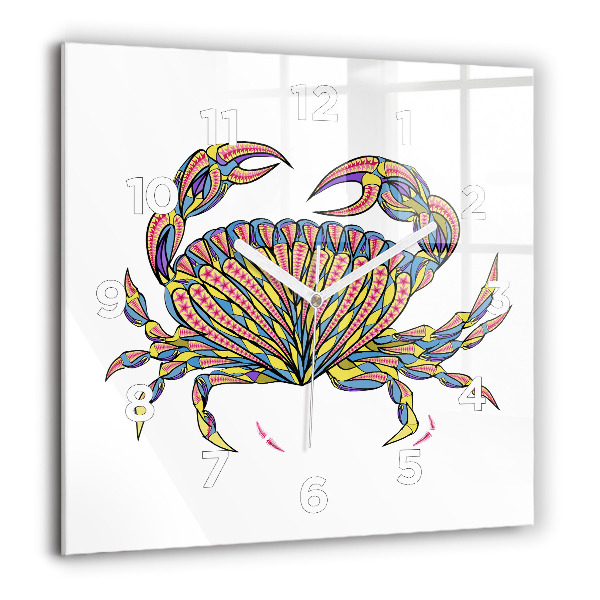 Square wall clock Ethnic crab
