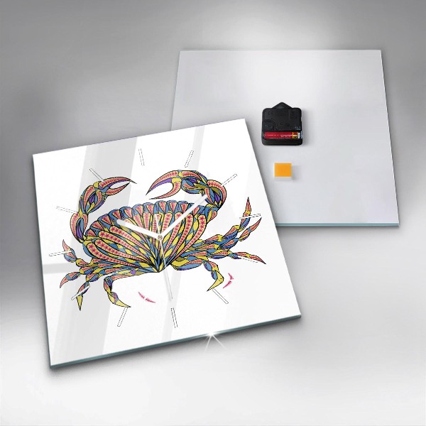 Square wall clock Ethnic crab