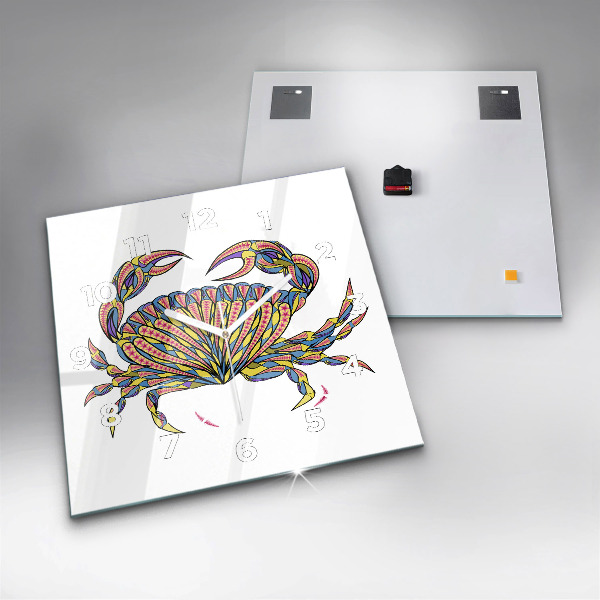 Square wall clock Ethnic crab