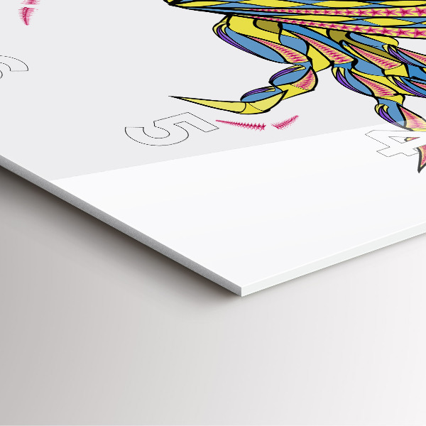 Square wall clock Ethnic crab