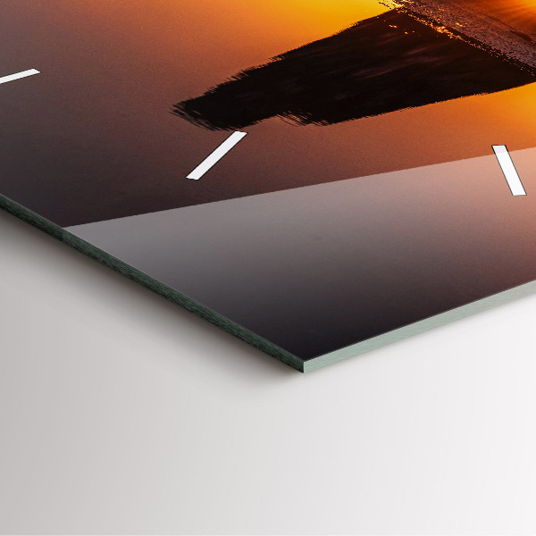 Square wall clock Runner and sunset