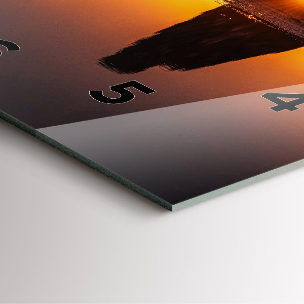 Square wall clock Runner and sunset