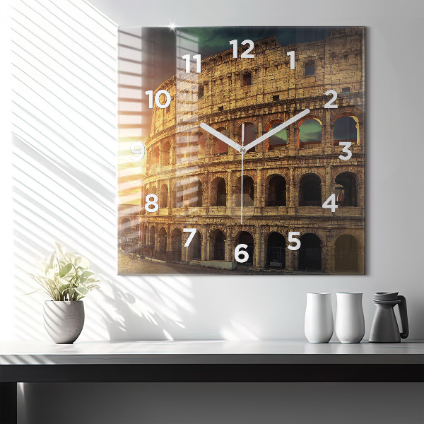 Square wall clock Roman Colosseum